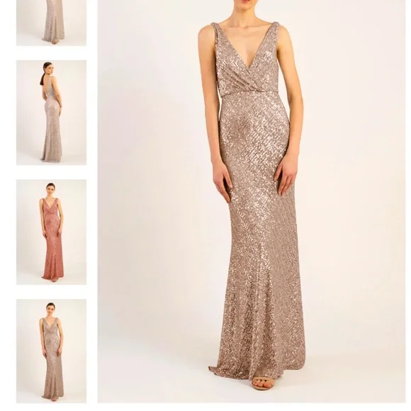 slim fit dress slacks Only You Sequin Gown with Beaded Bodice main image 0